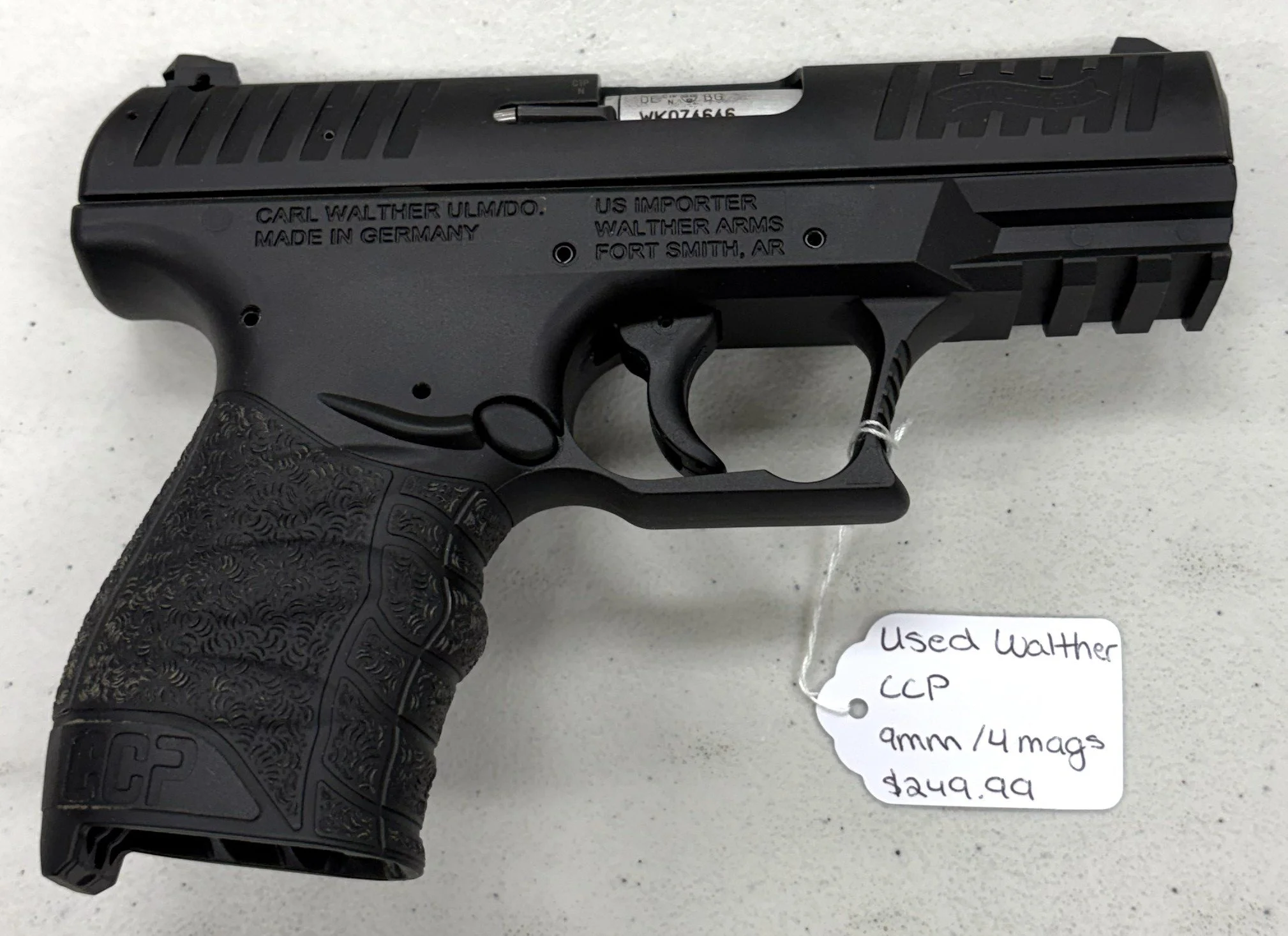 Used Walther CCP 9mm/4 mags $249.99