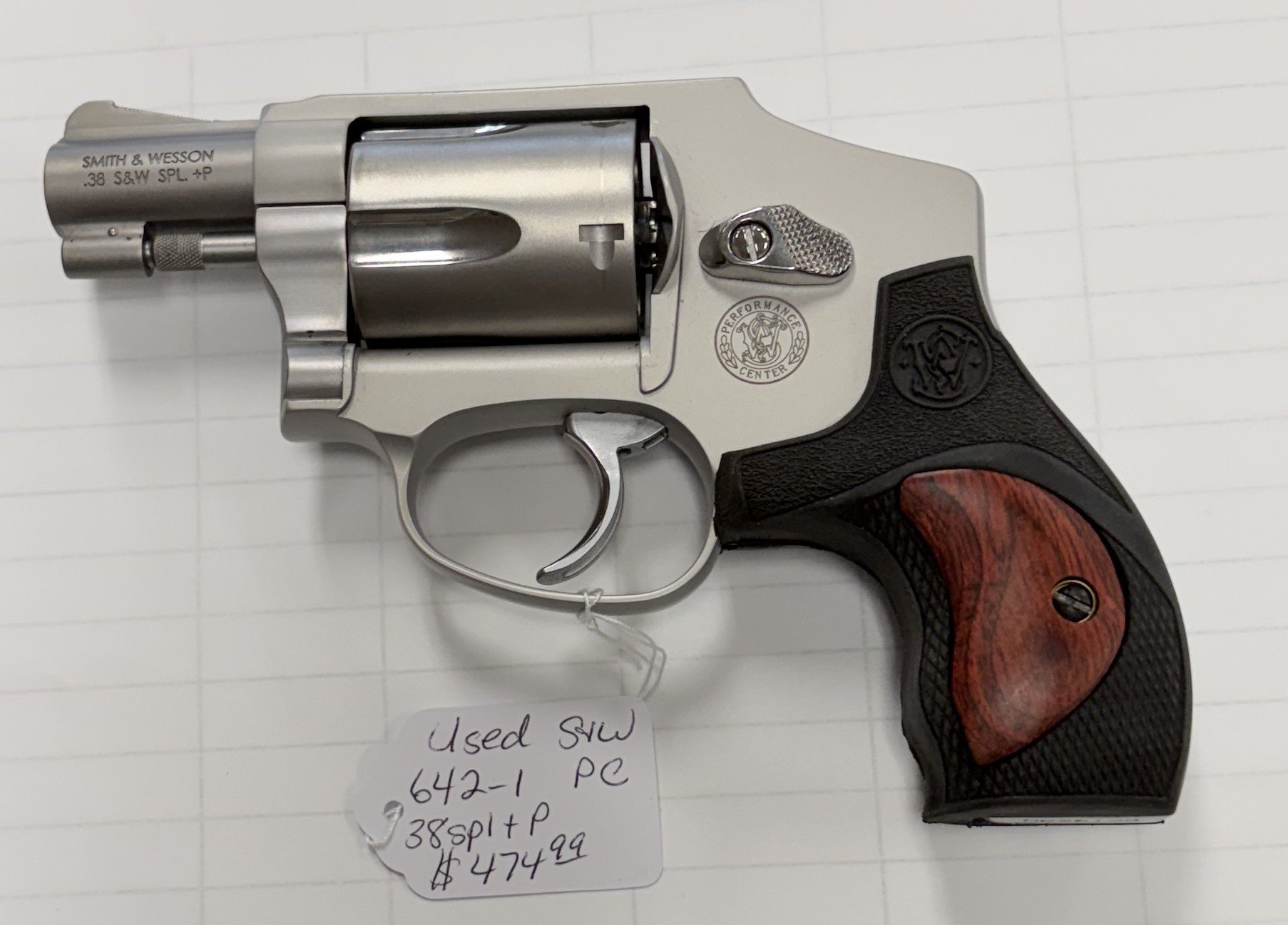 Used Smith & Wesson 642-1 PC 38 Spl+P $474.99