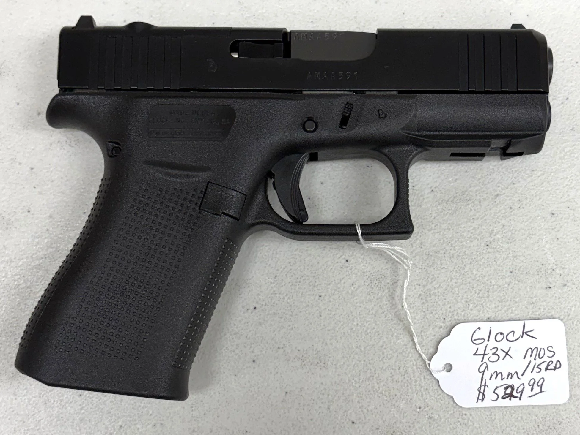 Glock 43X Mos 9mm/15 Rd $529.99