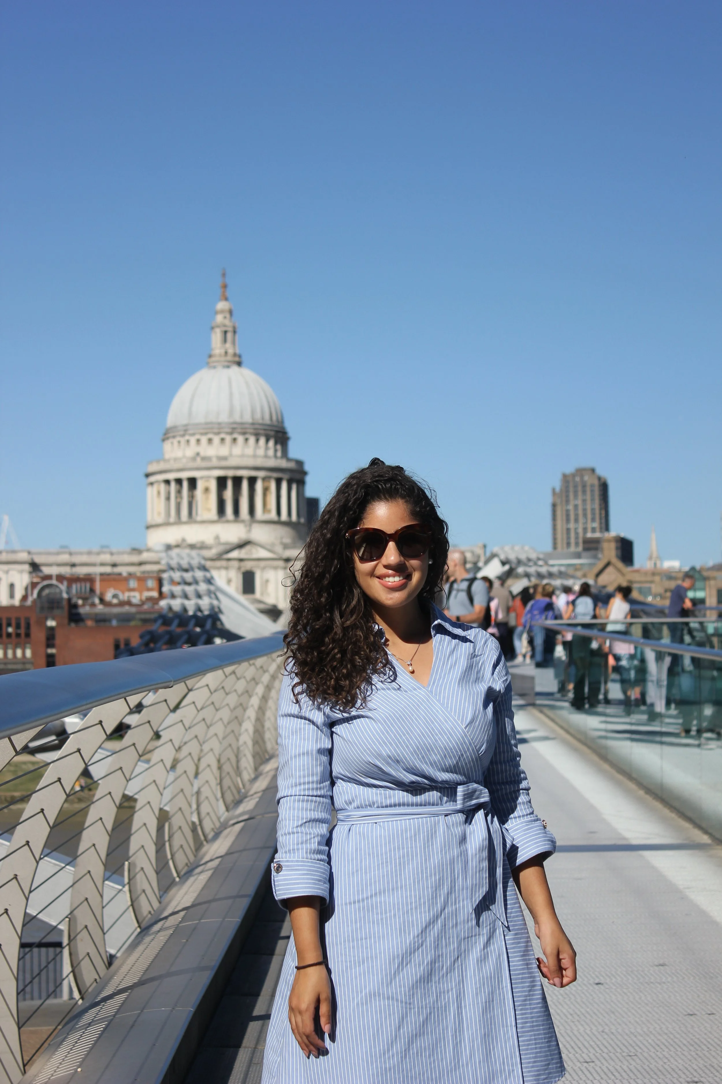Nour on a day trip during her first year in London