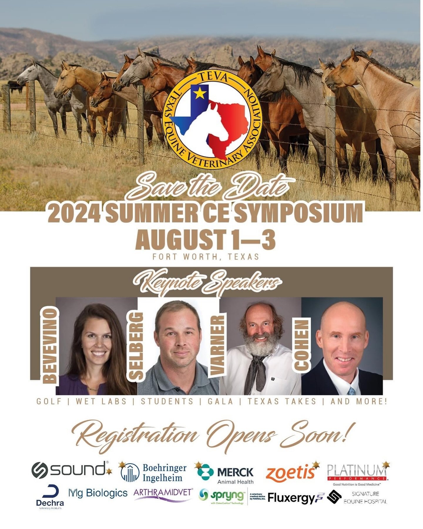Registration Opening Soon! Renew your TEVA membership today to make sure you&rsquo;re on the email list when Registration opens! Wet Labs are limited in size are first come-first served for spots. 

www.texasequineva.com