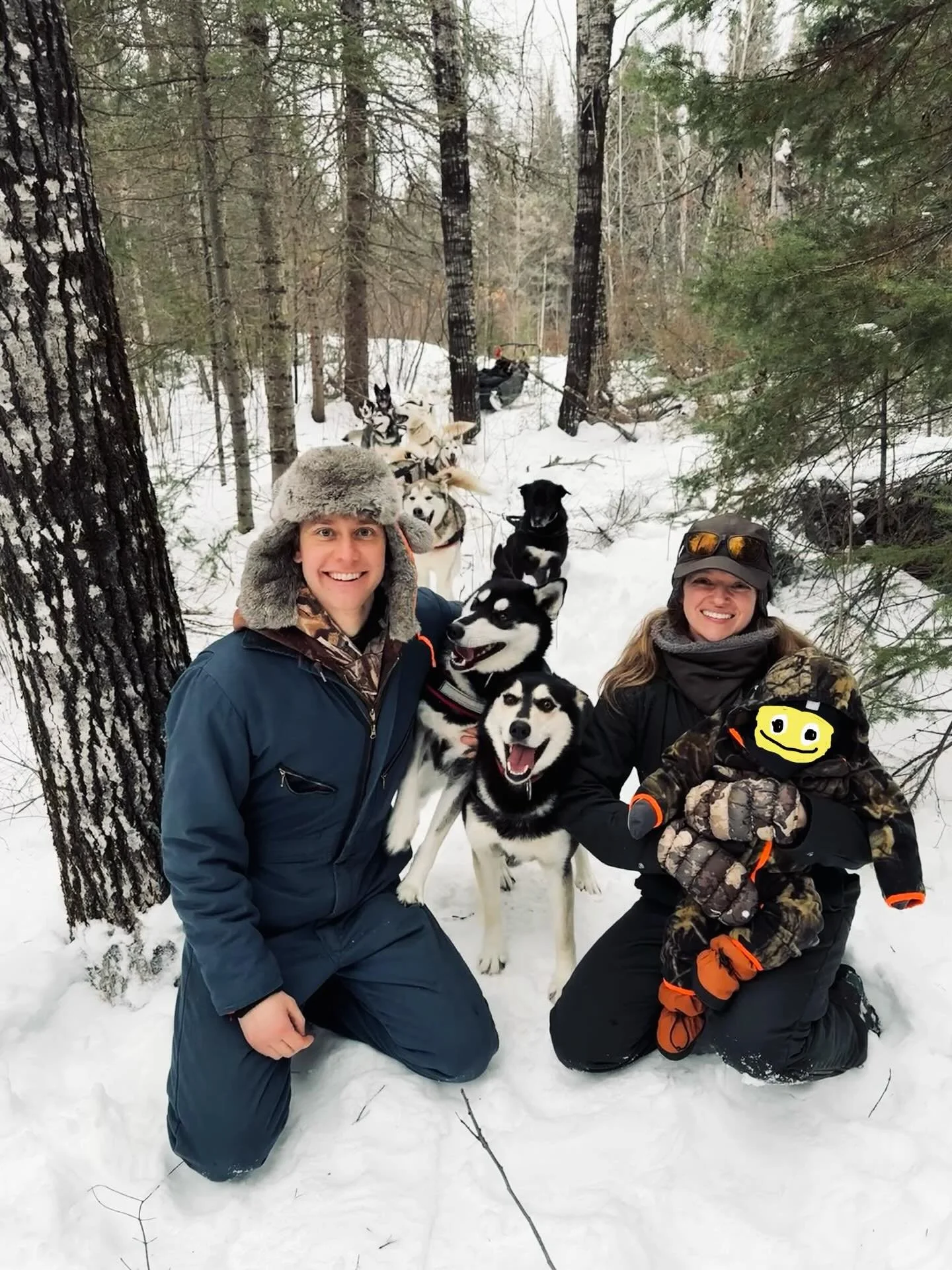 Baby&rsquo;s first sled ride! All bundled up and making tracks through the pines with mom, dad, and his furry friends. 

&ldquo;If magic ever breathed, or ever was, the wintry forest holds her wand.&ldquo; 🌲 ❄️ 🐾 

#winter #dogsledding #forest #ima