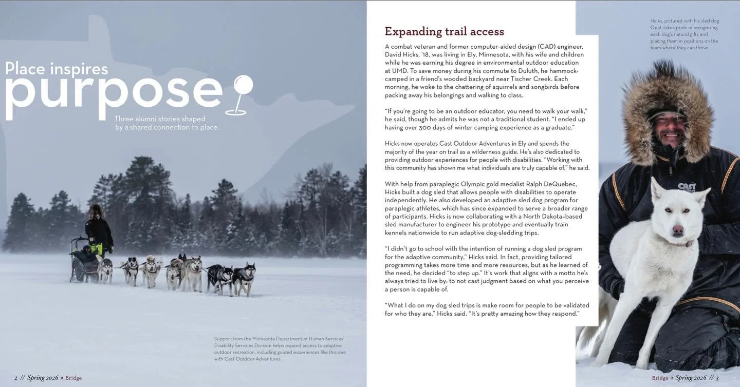 A very nice article was written in The Bridge magazine for Spring 2026. Tap the link in bio to read the full article. 

@umnduluth #alumni #expandingtrailaccess