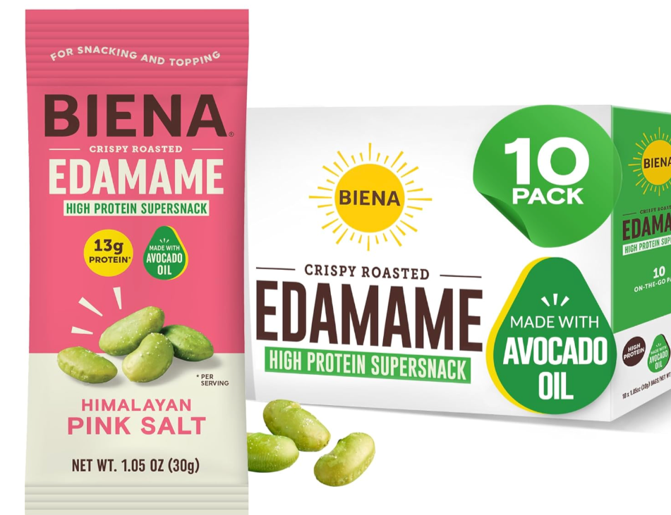 1 bag | 
130 calories | 
13g protein | 
2g sugar | 
0 added sugar