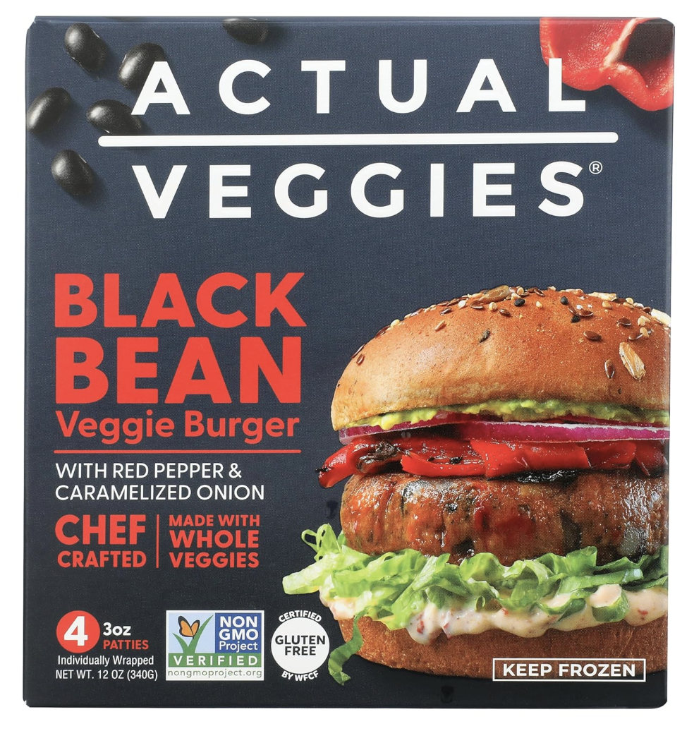 1 burger |
120 calories |
6g protein |
2g sugar  |
0 added sugar