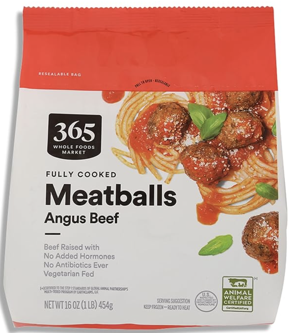 3 meatballs |
210 calories |
13g protein |
0g sugar  |
0 added sugar