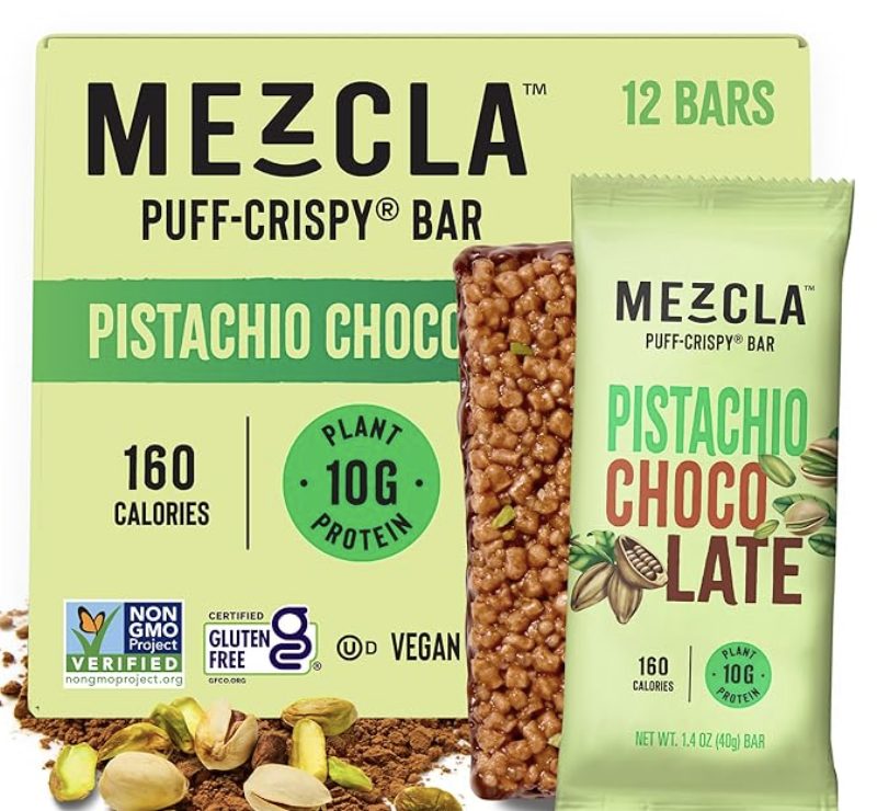 1 bar | 
160 calories | 
10g protein | 
3g sugar | 
1g added sugar