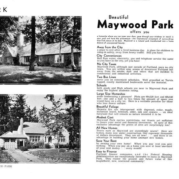 History of Maywood Park, Oregon — City of Maywood Park