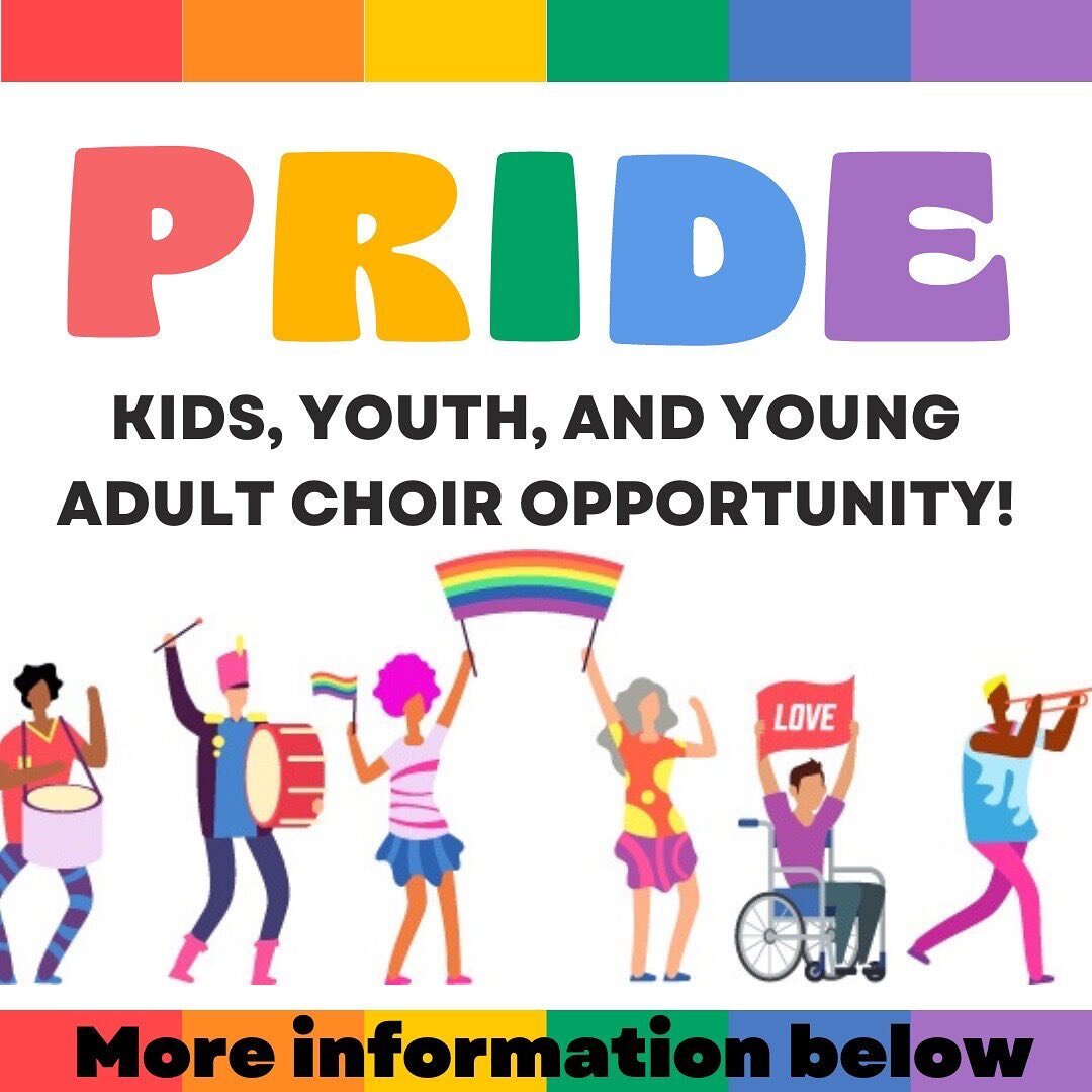 Kids, Youth, and Young Adult Choir Opportunity!

Calling singers 2nd grade and up (this includes kids, youth, and young adults)!

Join two open choir practices to be part of our community choir for Light Up With Pride!

All singers are welcome and re