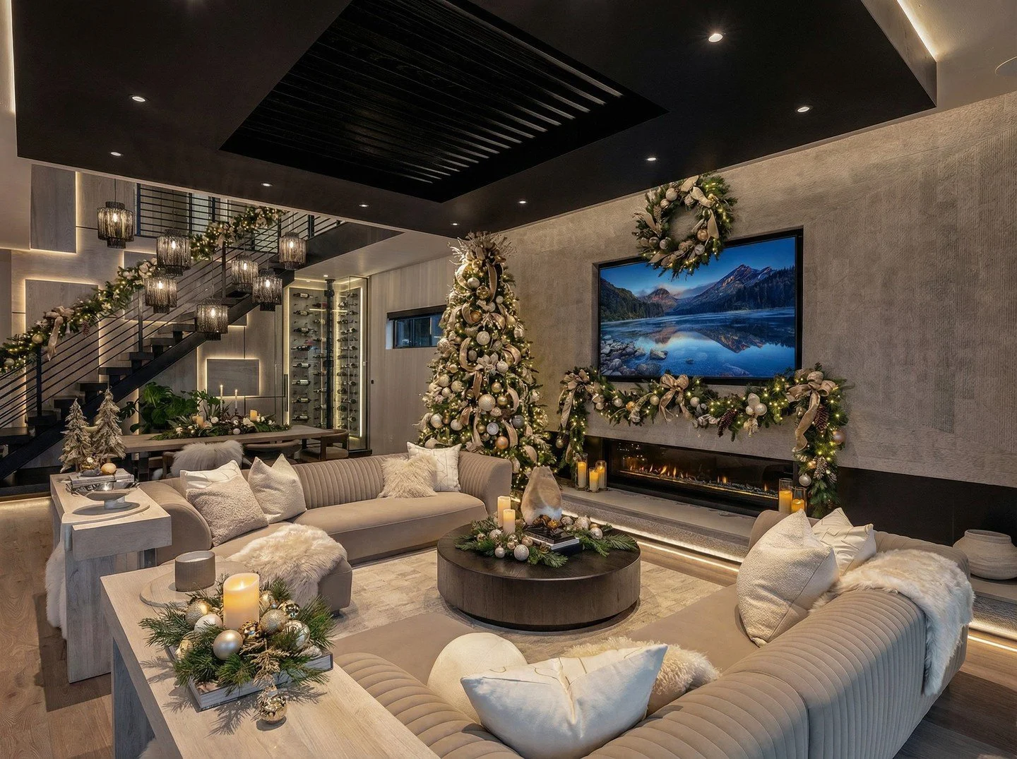 Letting AI decorate for the holidays this year 🎄⁠
⁠
Which is your favorite space? 1-4 ✨️