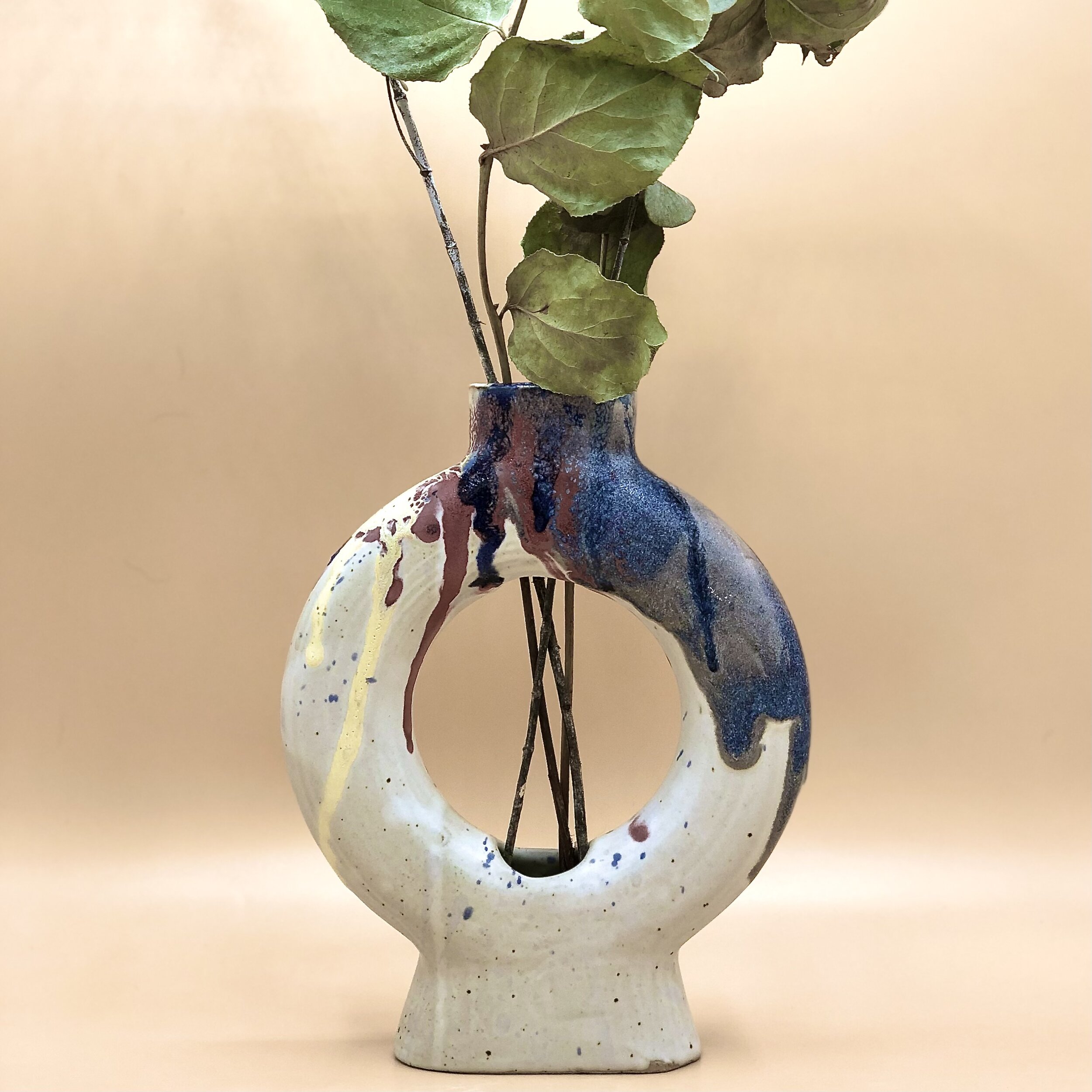 Emily Crystal Yu Ceramics - Drippy Donut Vase