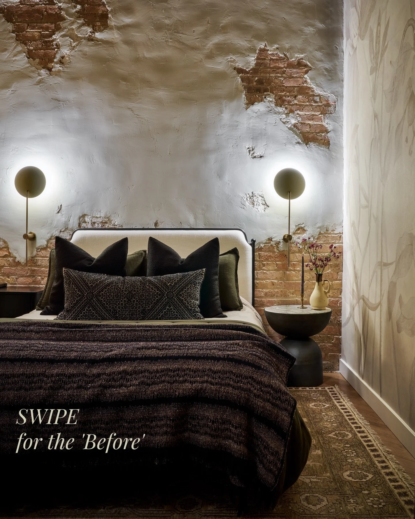 Swipe to see the transformation of this Chicago master bedroom.

For this Chicago loft bedroom, we took a raw, industrial shell and engineered it into a moody, high-texture sanctuary. This wasn&rsquo;t just about picking a headboard&mdash;it was abou