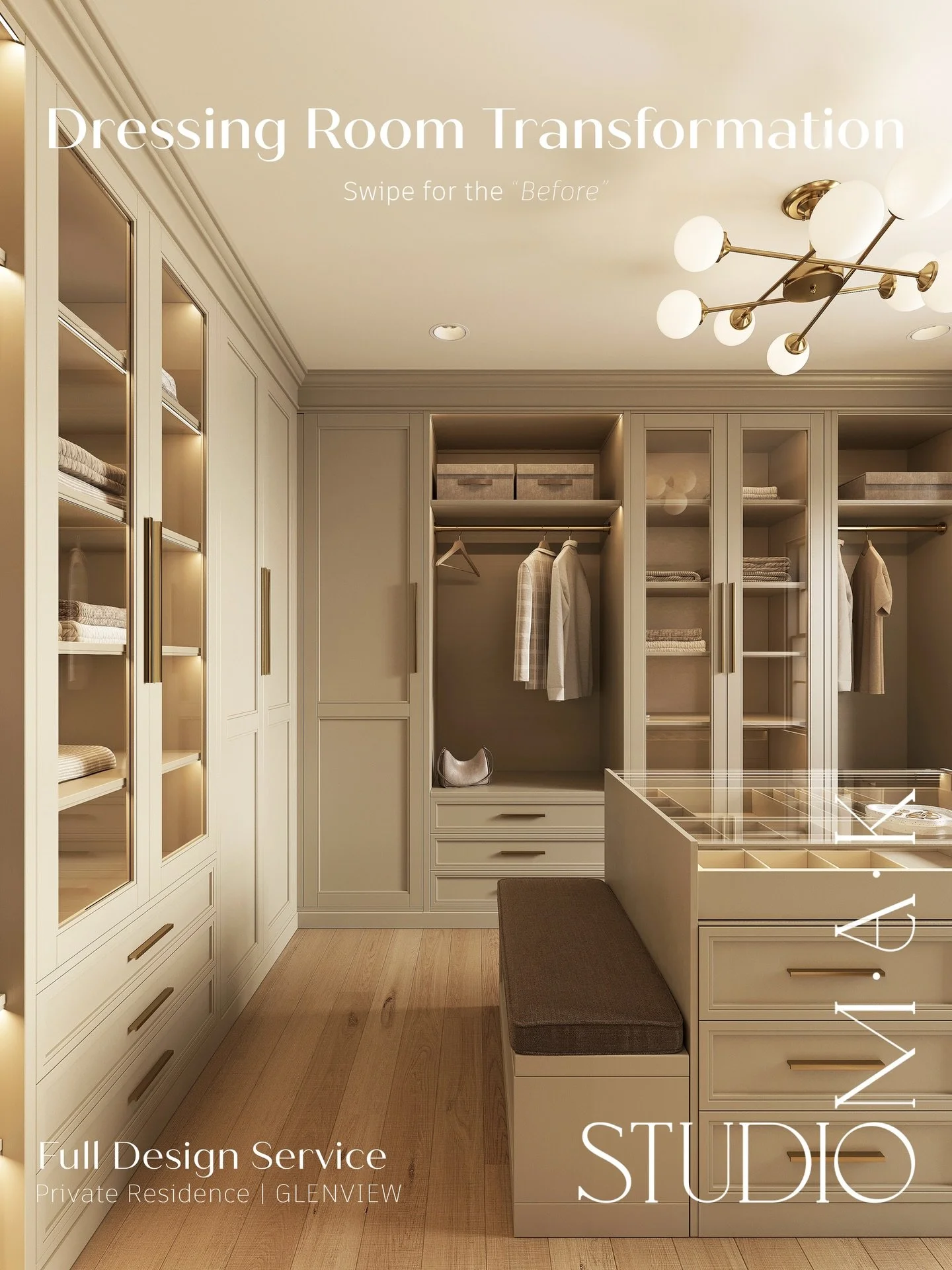 This is what getting ready should feel like.✨

Everything has a place, everything is visible, and nothing feels crowded. The layout is designed around real routines&mdash;easy access, clear organization, and lighting that actually works. Glass-front 