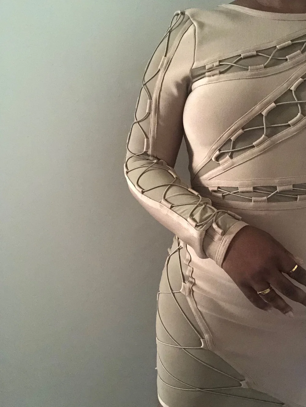 bodycon off shoulder long sleeve dress Women Off Shoulder High Slit Bodycon Dress Long Sleeve Dresses main image 0