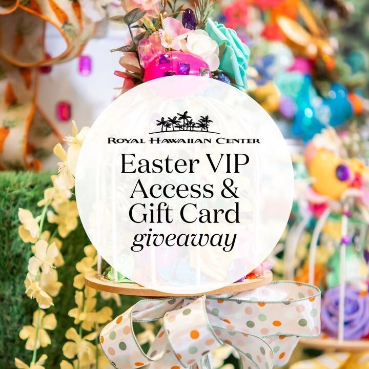 Aloha! The perfect Easter happens at Royal Hawaiian Center, which is why we are offering THREE (3) LUCKY FAMILIES the chance to receive a VIP Package! The winners will receive VIP line access to take a photo with Aunty Lele and Uncle Lapaki🐰, a lunc