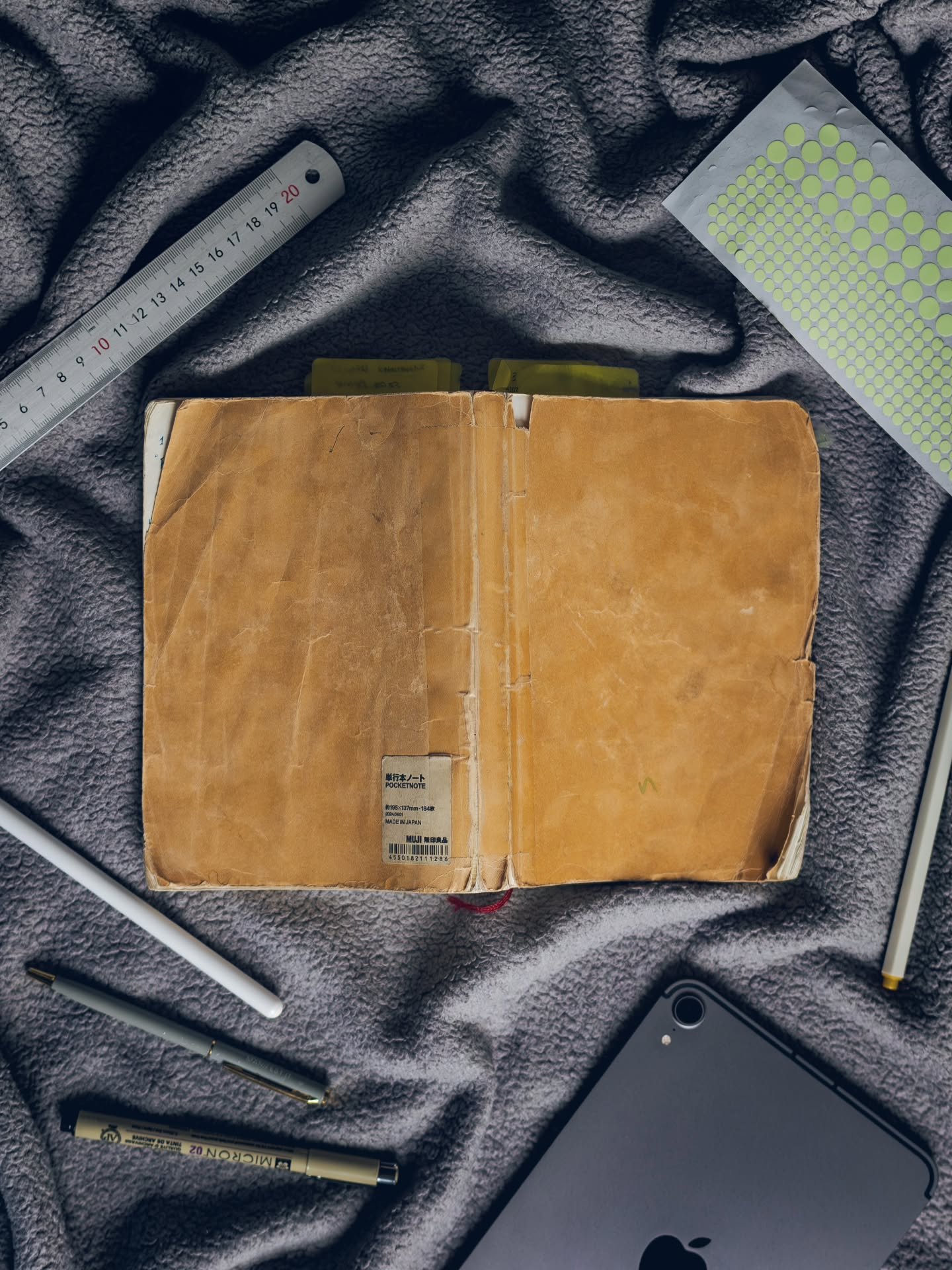 Appreciation post for my Notebook, a @mujiusa POCKETNOTE, I'm my bid to practice flatlay photography I've been photographing things in my daily life and I use this thing multiple times a day, from random, obscure notes to daily to-do lists. Can't ima