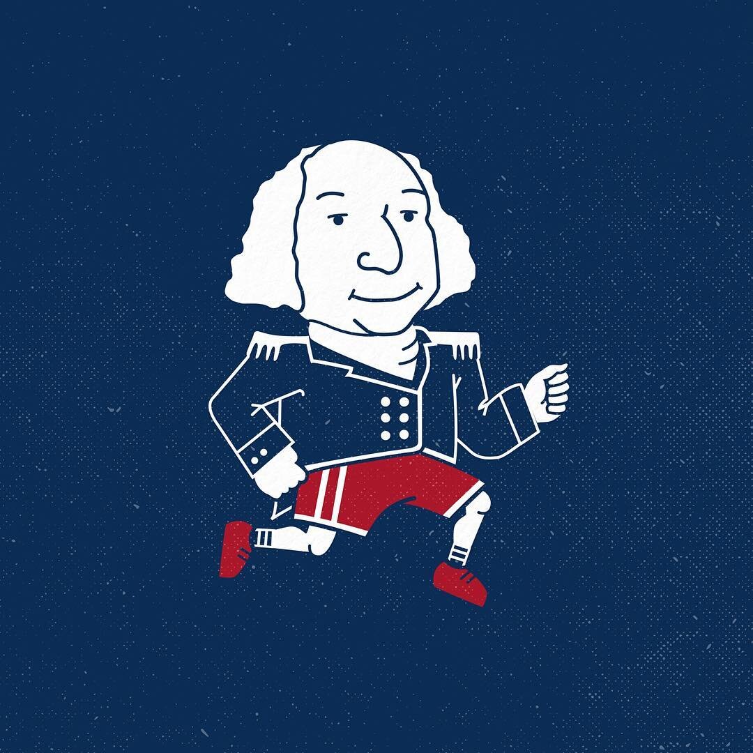 My fav of the illustrations I created for Mount Vernon's Patriot Run. I'll follow you anywhere in those shorts, George!