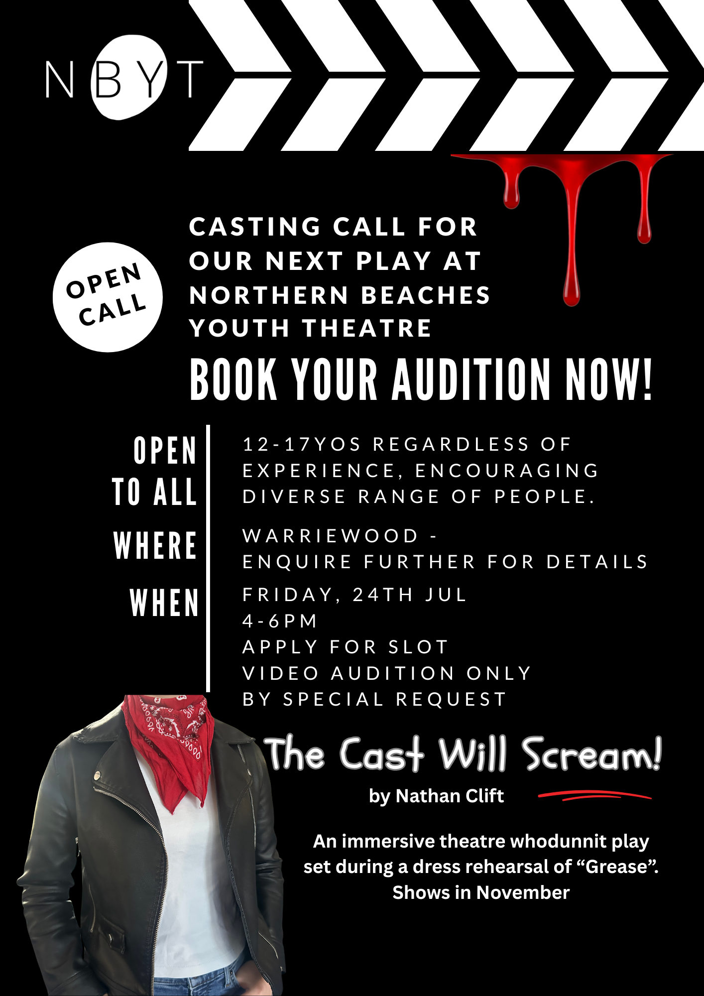 The Cast Will Scream! OPEN AUDITION THIS FRIDAY