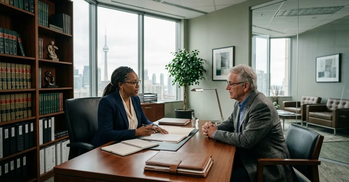 Lawyer Reviewing a Will With an Older Client