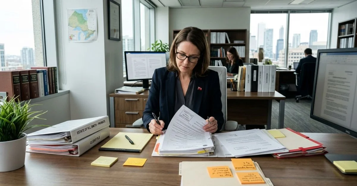 Rejected Probate Application on a Lawyer’s Desk