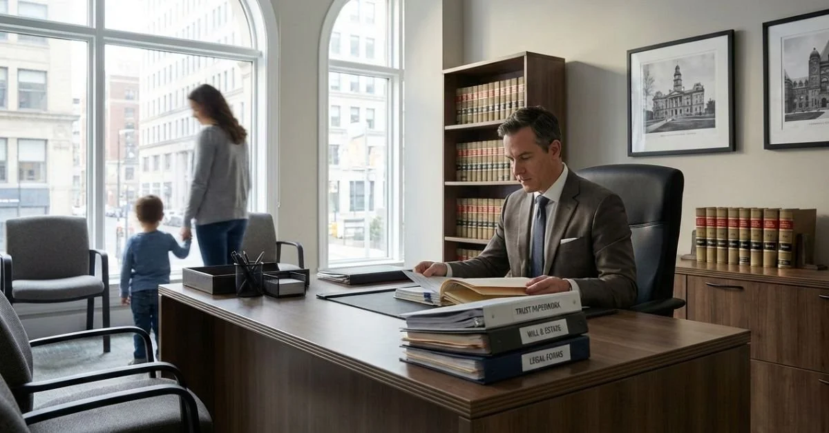 Trustee reviewing documents for a minor beneficiary in Ontario..jpg