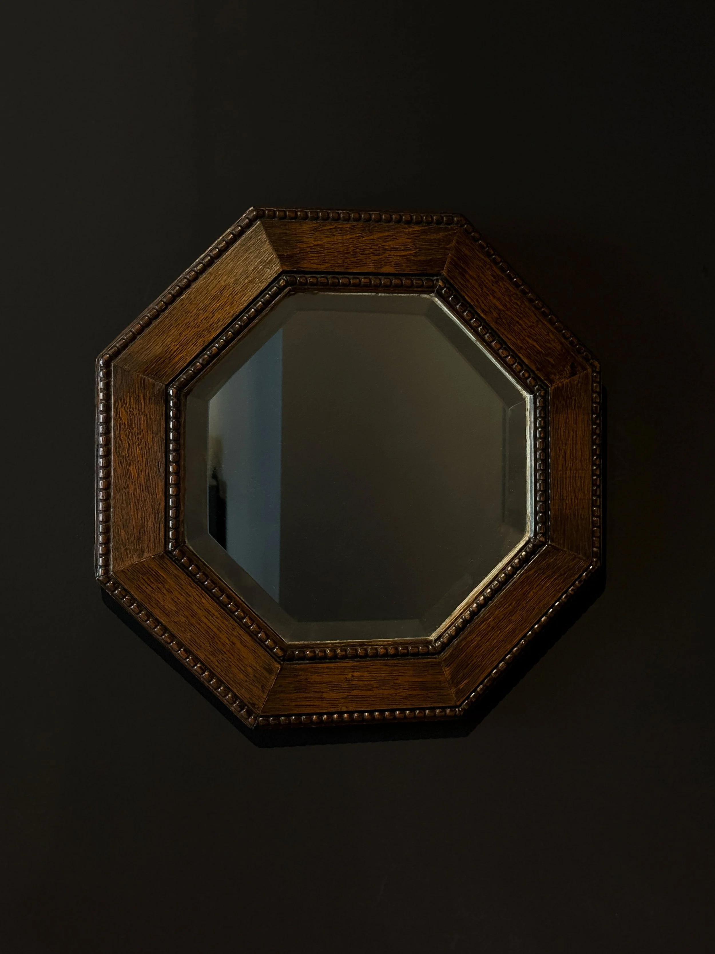 Belgian Wood Octagonal Mirror
