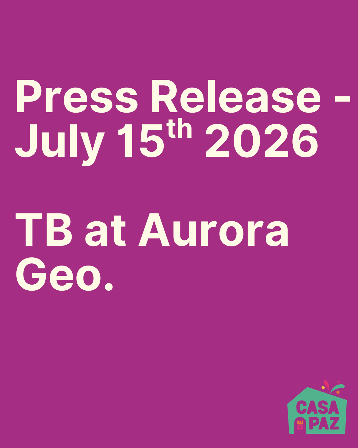 Press Release - July 15, 2026