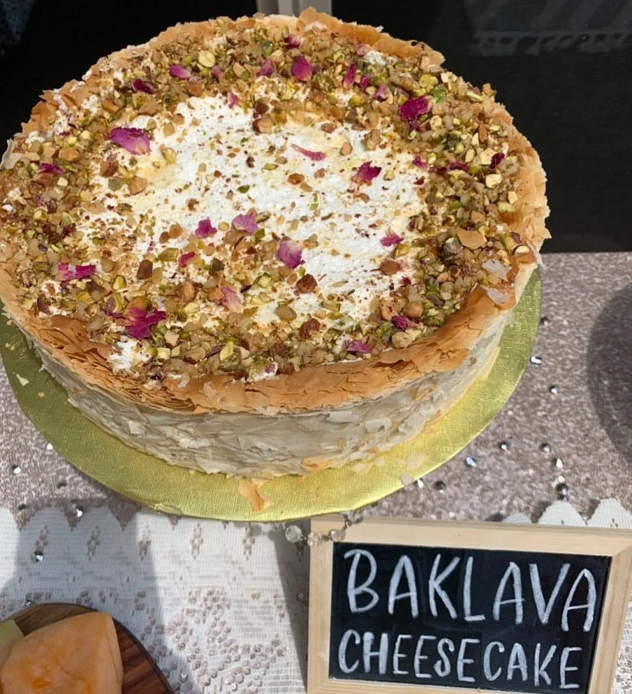 Eid Mubarak! This baklava cheesecake gets made just once or twice a year, for the most special occasions! Fun story&mdash;I fell in love with a stock image that I saw in Instagram, that had no recipe tied to it! I hunted through the info on the stock