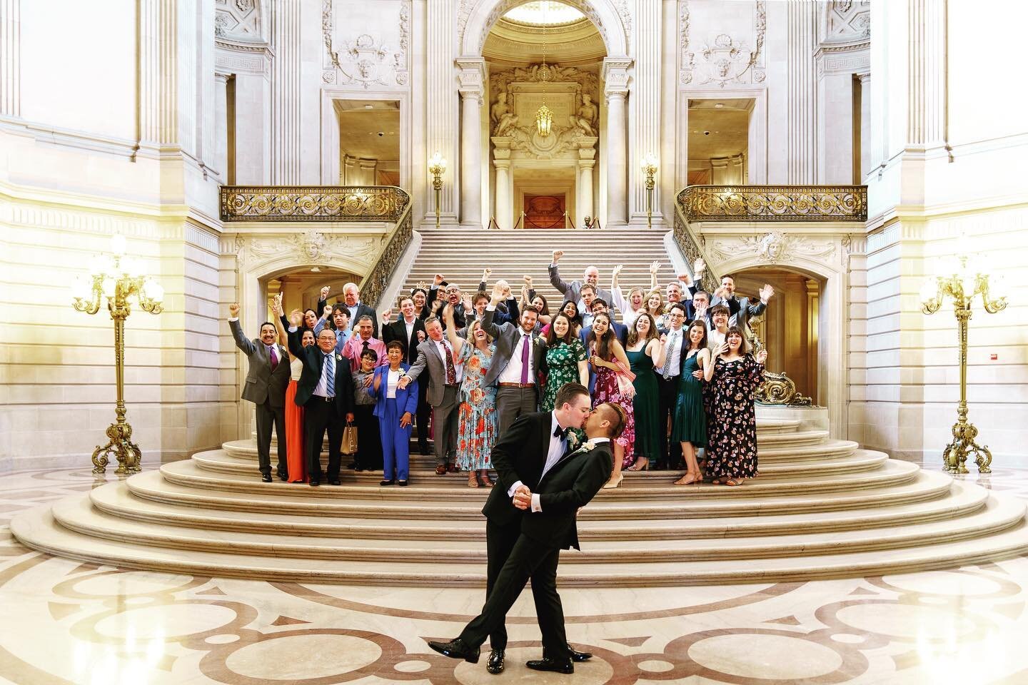 Had To Share!! Sam and Maurice&rsquo;s family couldn&rsquo;t wait to cheer them on after their wedding ceremony at San Francisco City Hall!

They had a one hour floor rental with plenty of seating for all of their guests. The fee is $1000 for the bea