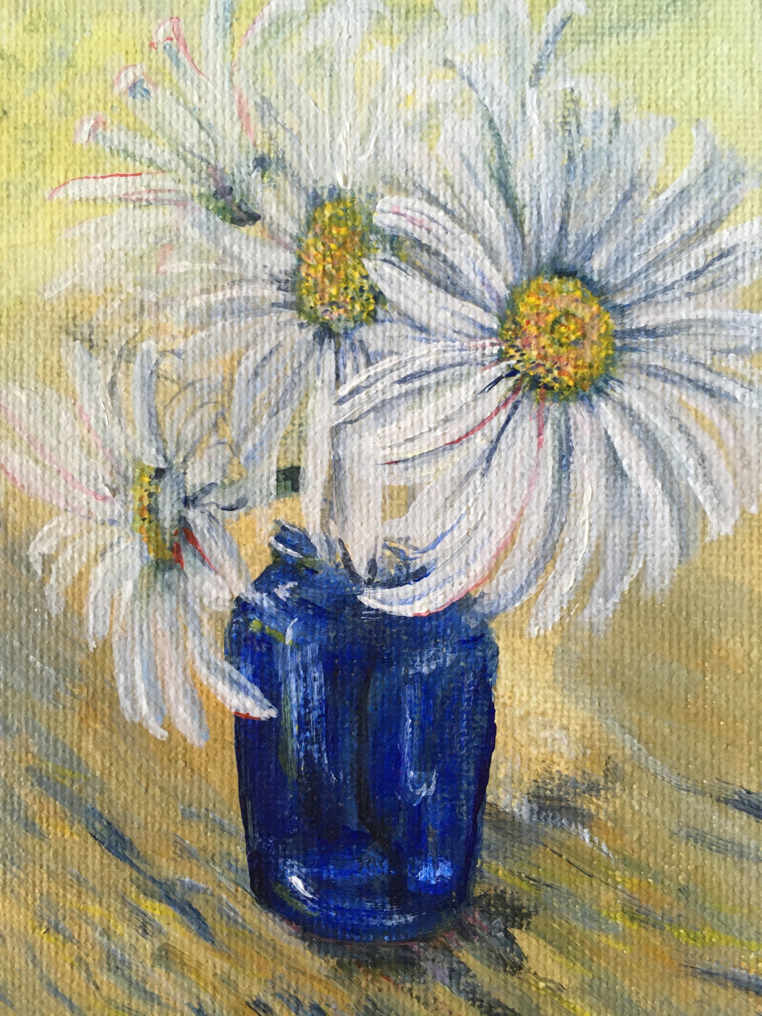 Daisies in Blue, 6" x 4" $45