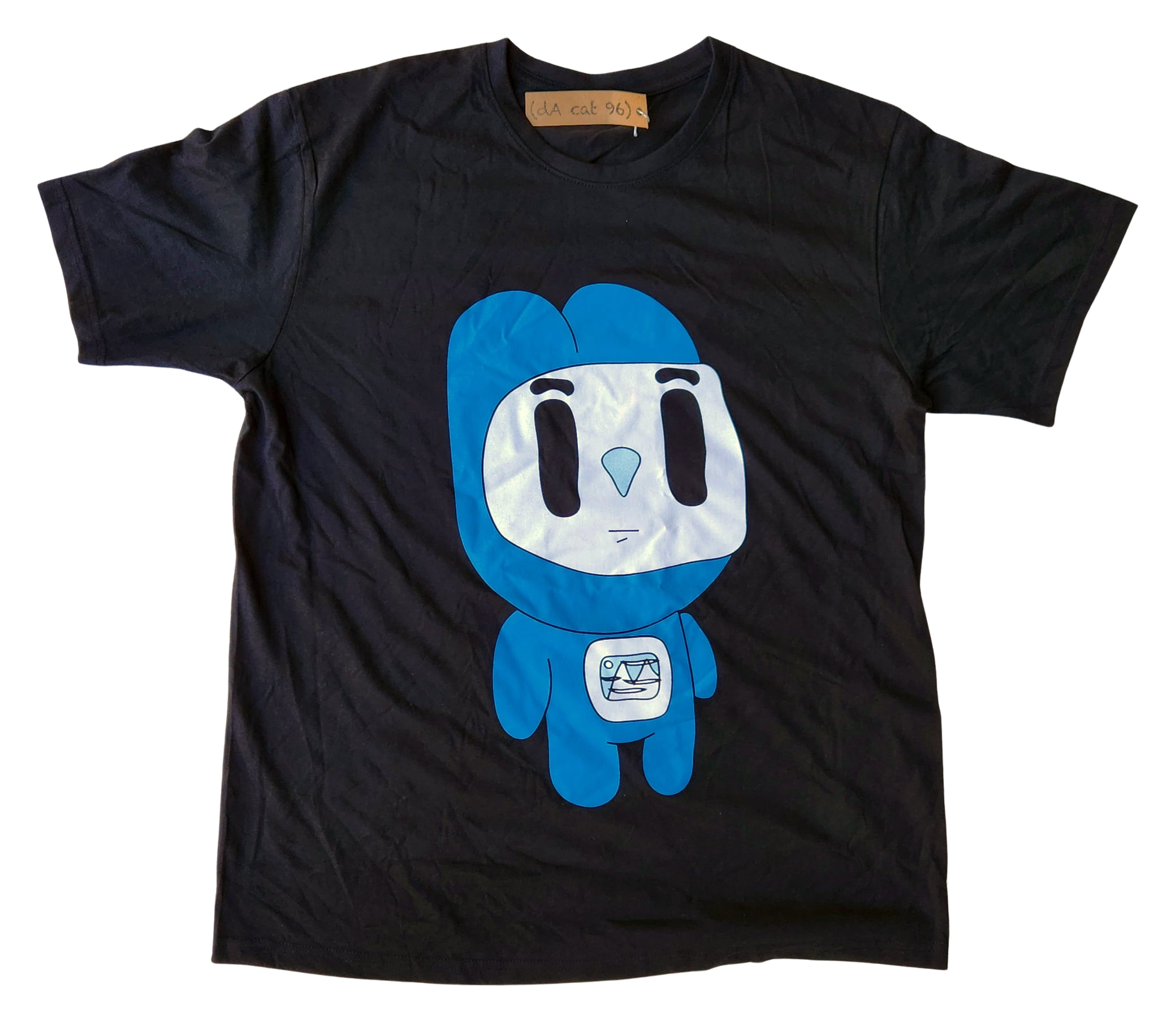 Blue rabbit Black T- shirt