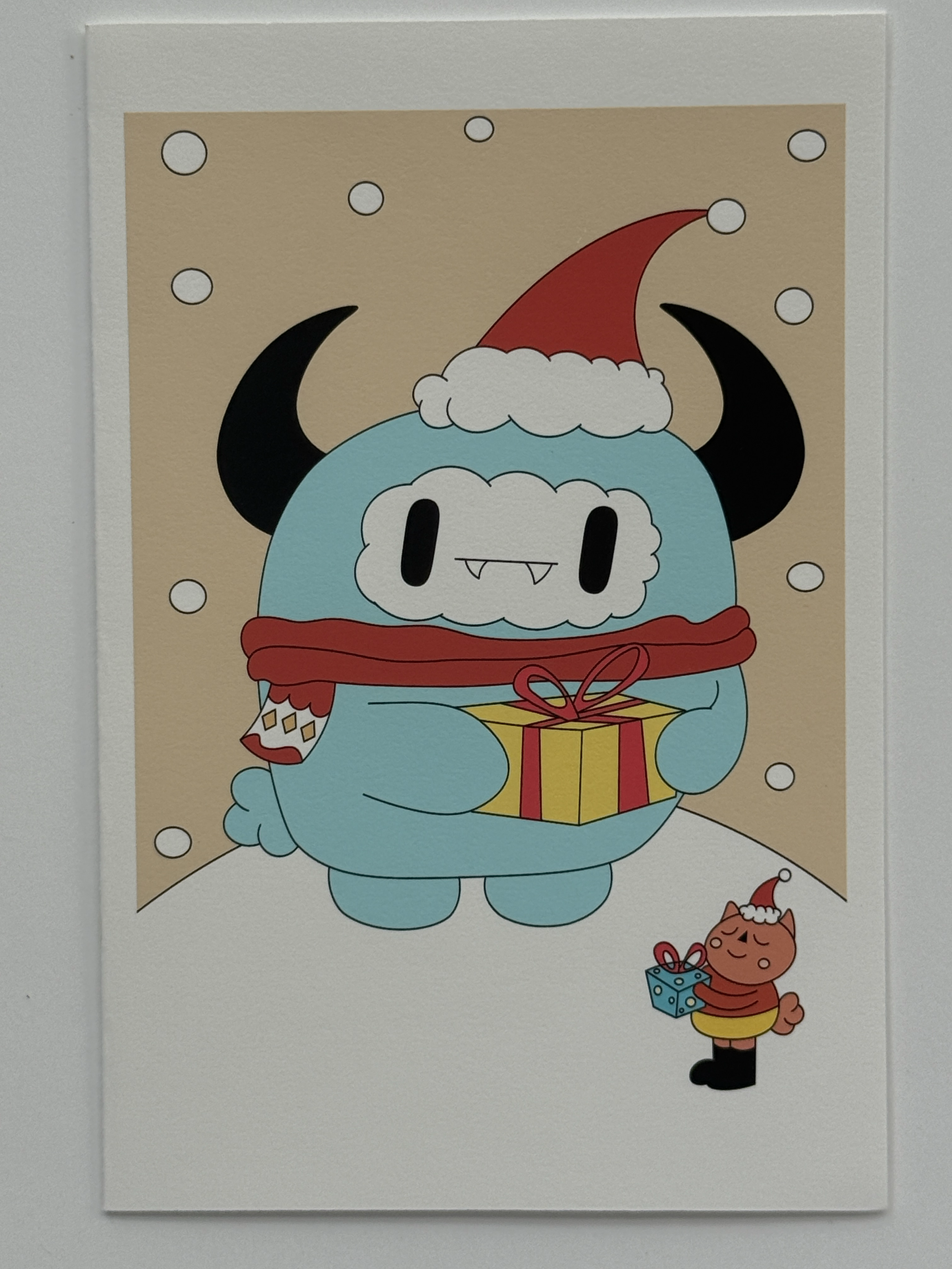 Christmase Yeti giving present