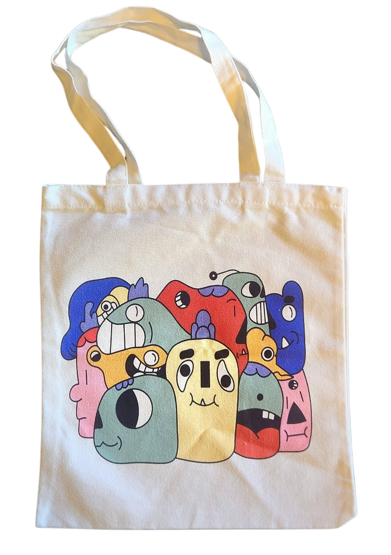 Mixed monster tote bag
