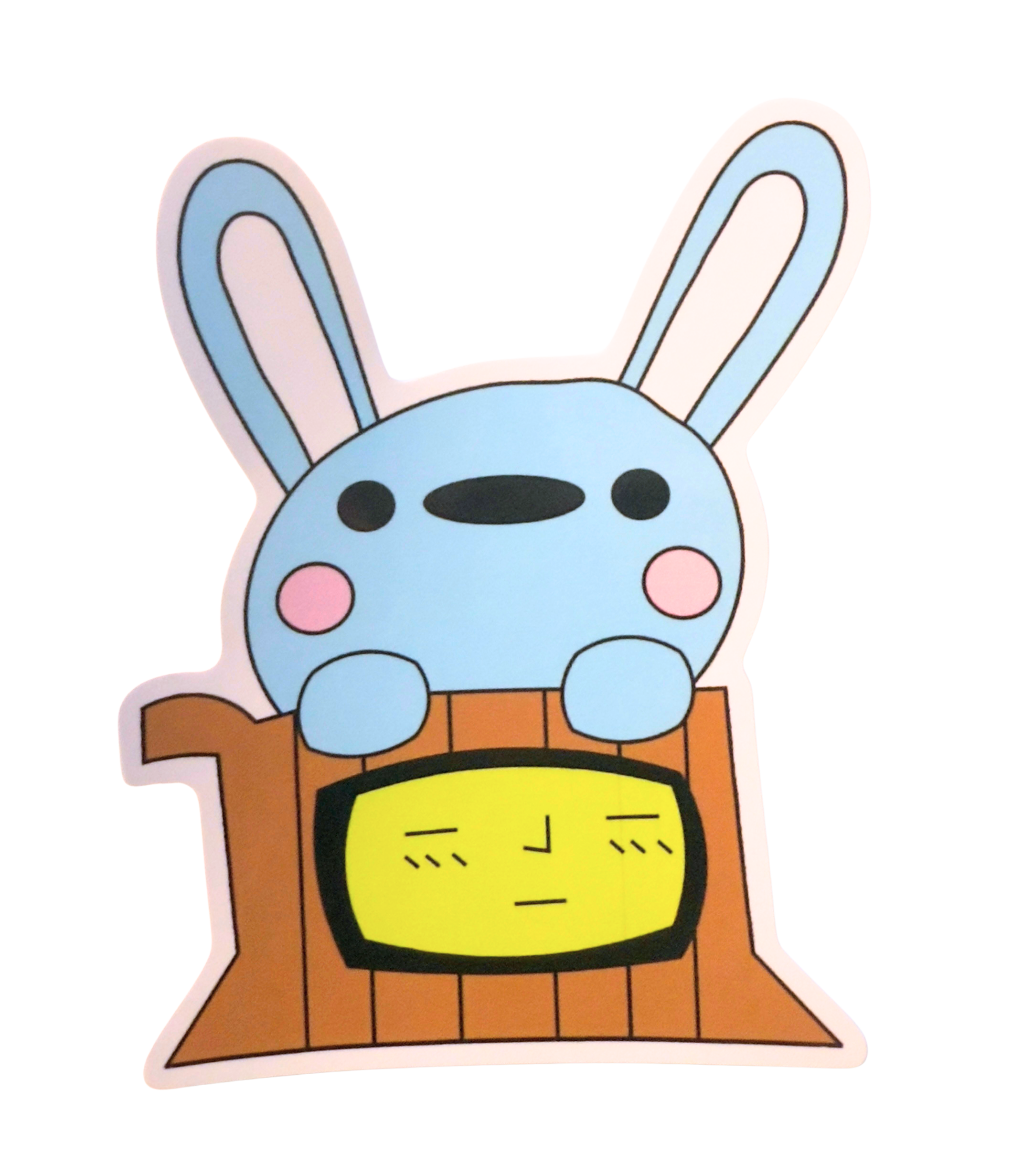 Blue bunny in a tree