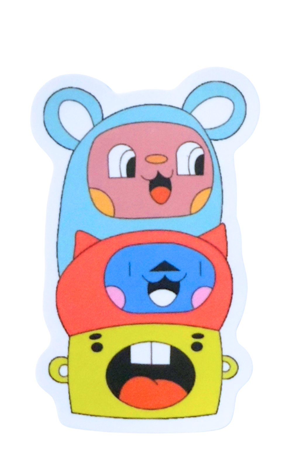 Three stacked monsters Stickers