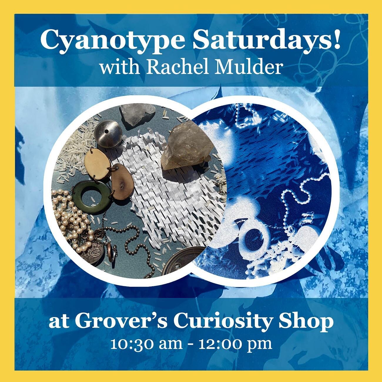 PORTLAND! inquiring minds have inspired me to share the alchemical magic of cyanotype here with YOU! join me for my first ever CYANOTYPE SATURDAY at @groverscuriosityshop on May 27 from 10:30 am - 12:00 pm! can&rsquo;t wait to have fun in the sun wit