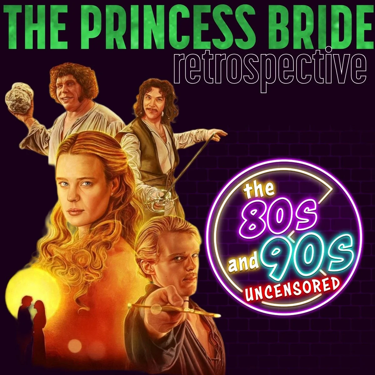 The Princess Bride Retrospective podcast illustrated characters from the film