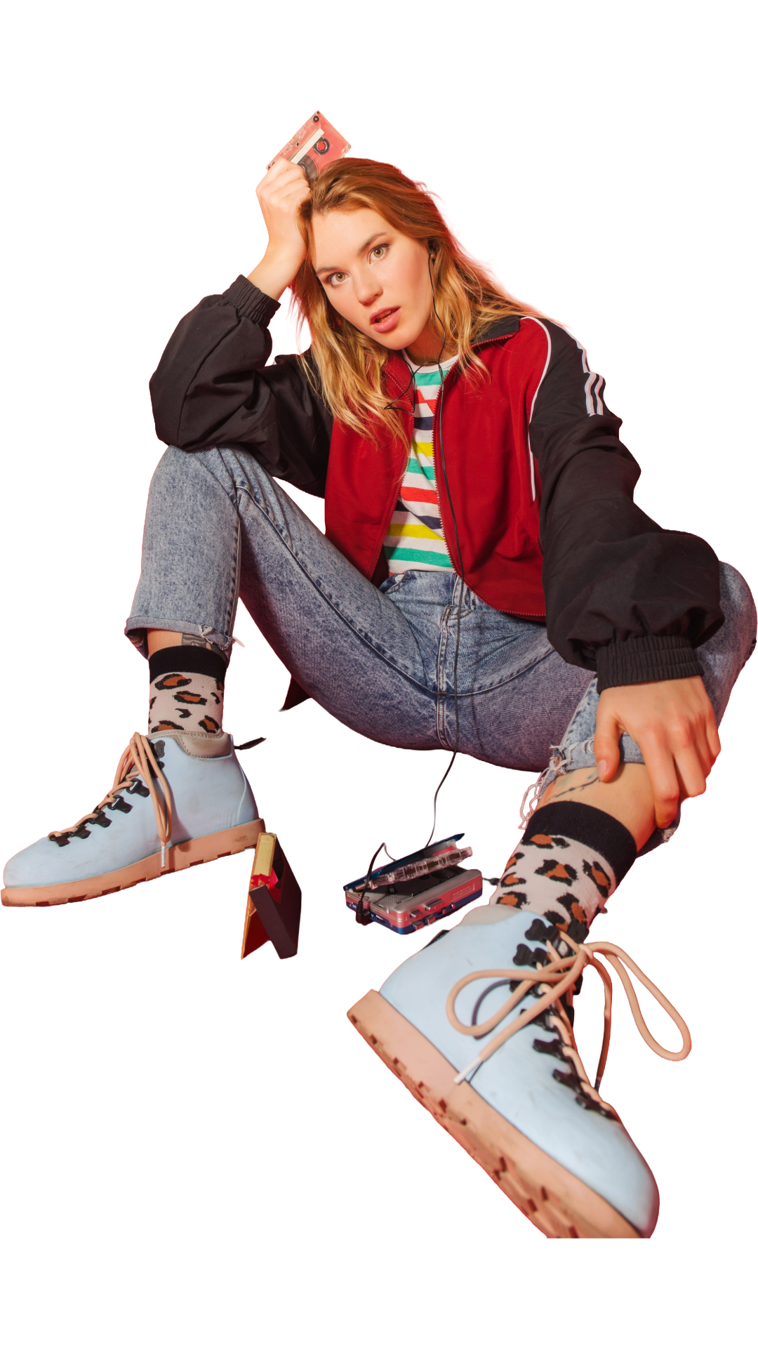 80s girl with a Walkman