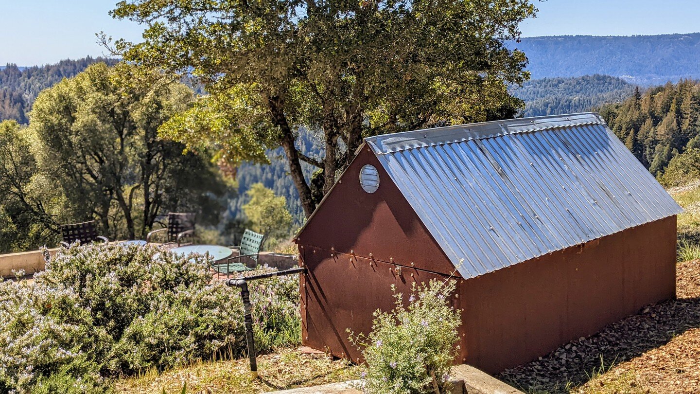 Revisiting a fireproofing in the California foothills from about 6 months ago. The client had several utilities (a pump house, propane tank, and firewood shack) that had enclosures or blinds to keep them out of sight. Being in wildfire zones, he reco