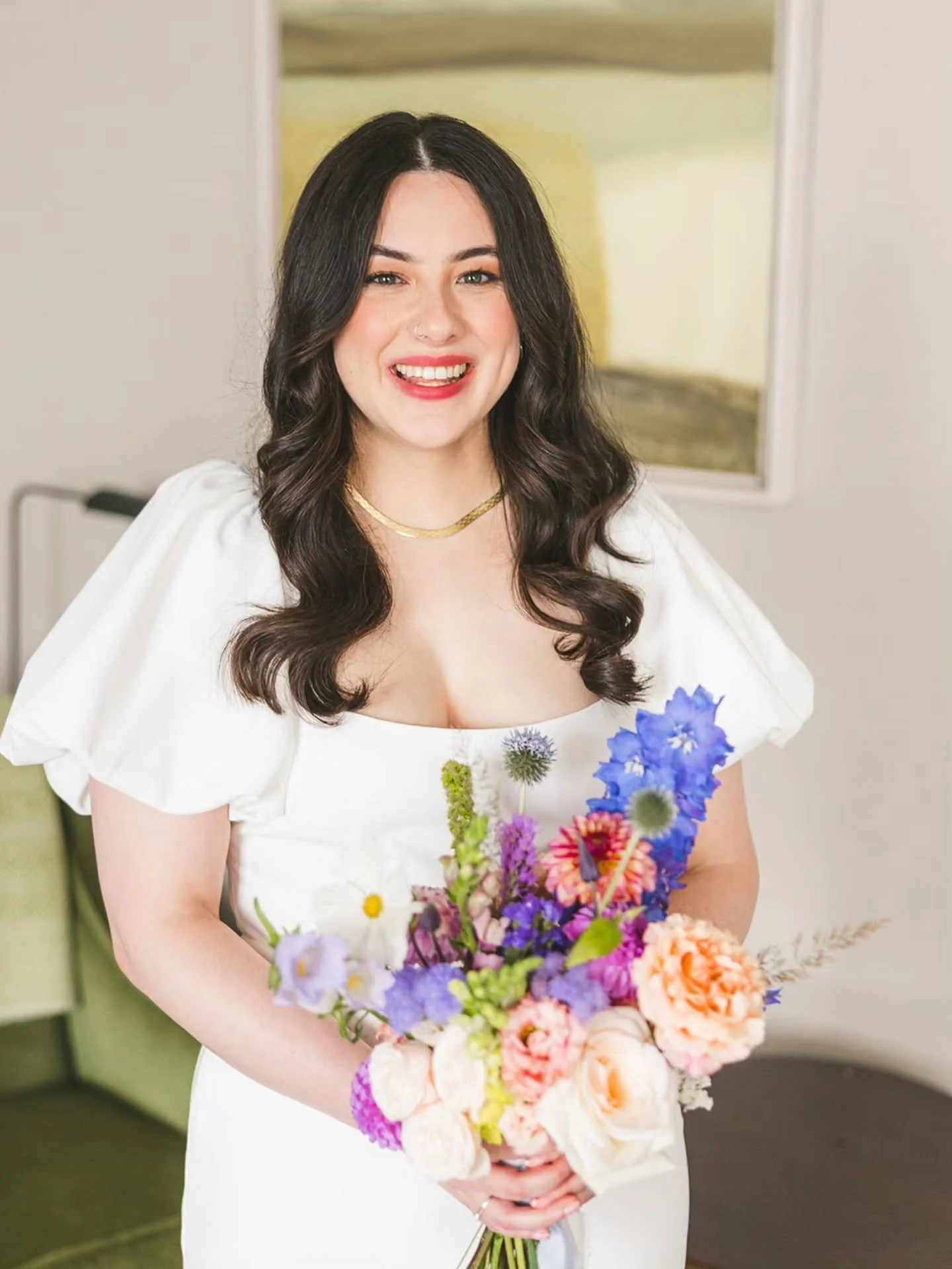 Beautiful Aoife on her wedding day in September. 
Aoife has naturally quite wavy thick hair so we worked to keep it smooth and polished with a gentle wave.

The perfect city wedding venue trio - prep in @westburydublin , ceremony in @cityhalldublin a