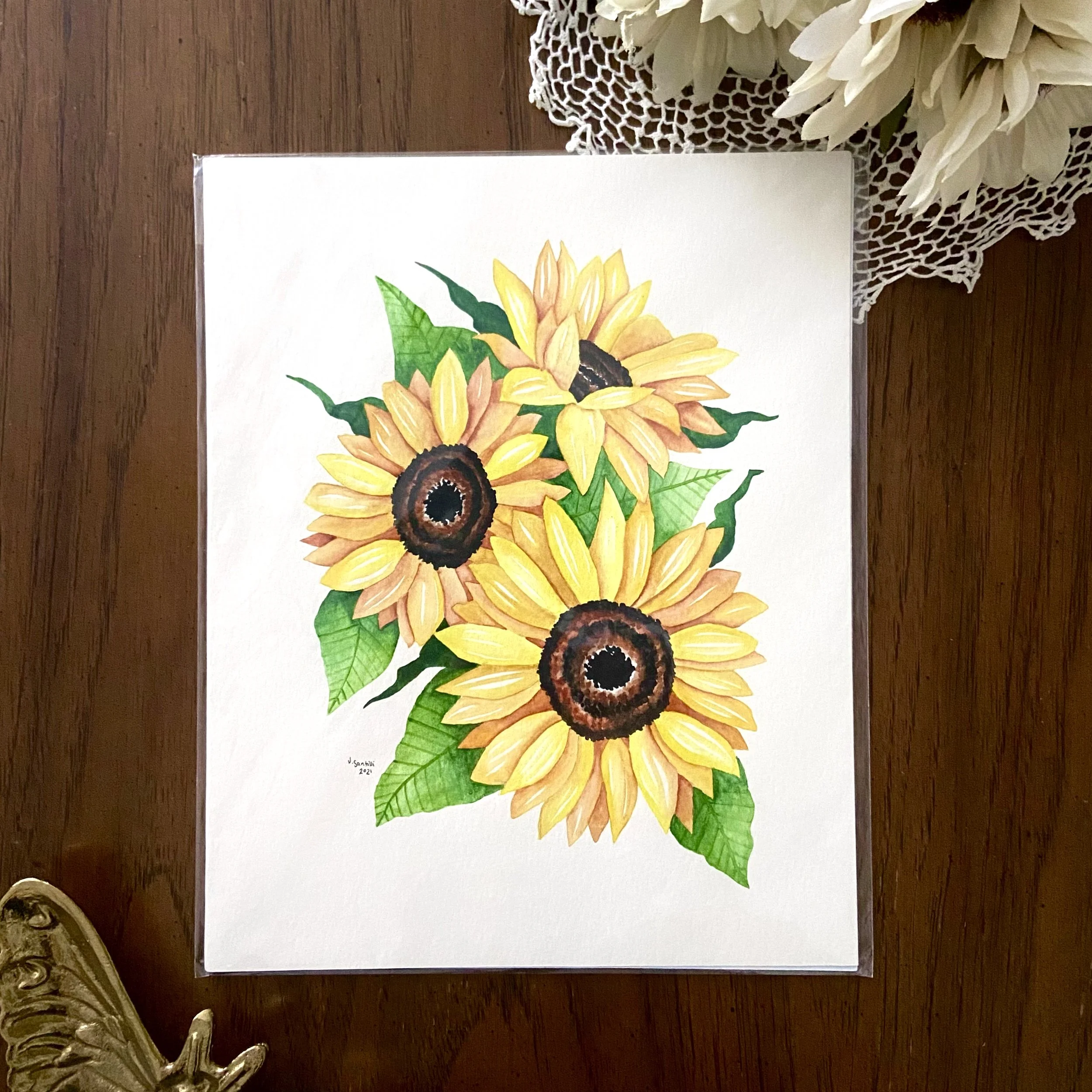 Original Watercolor - Sunflowers One