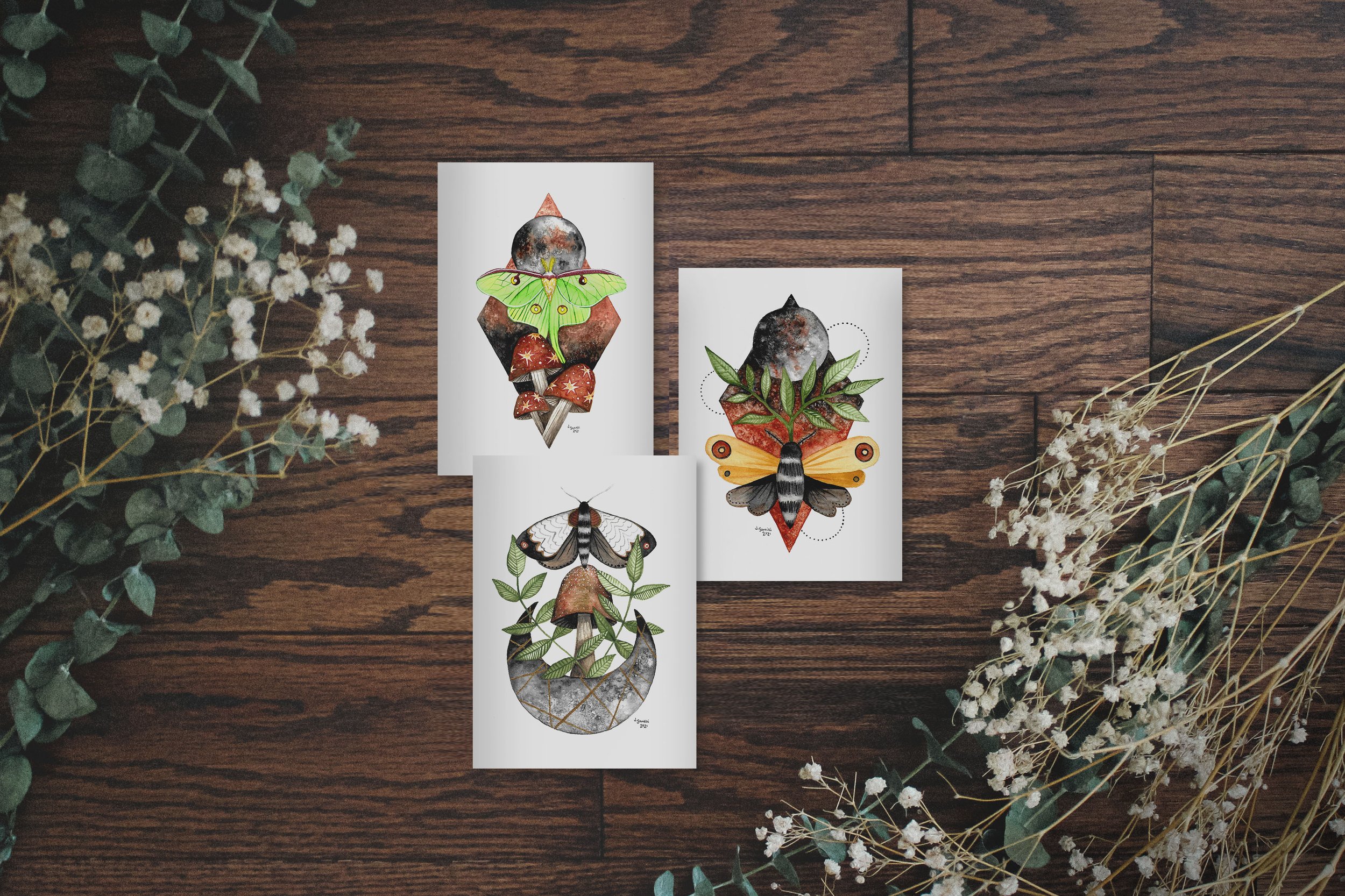 Cards (Pack of Three) - Celestial