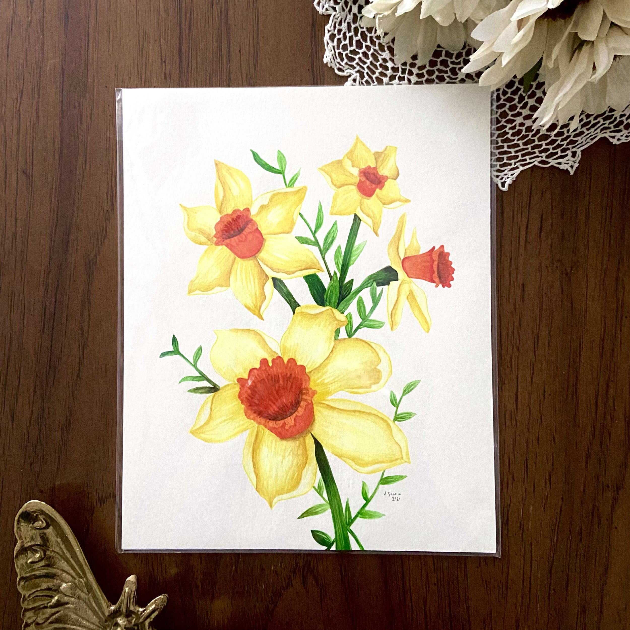Original Watercolor - Daffodils
