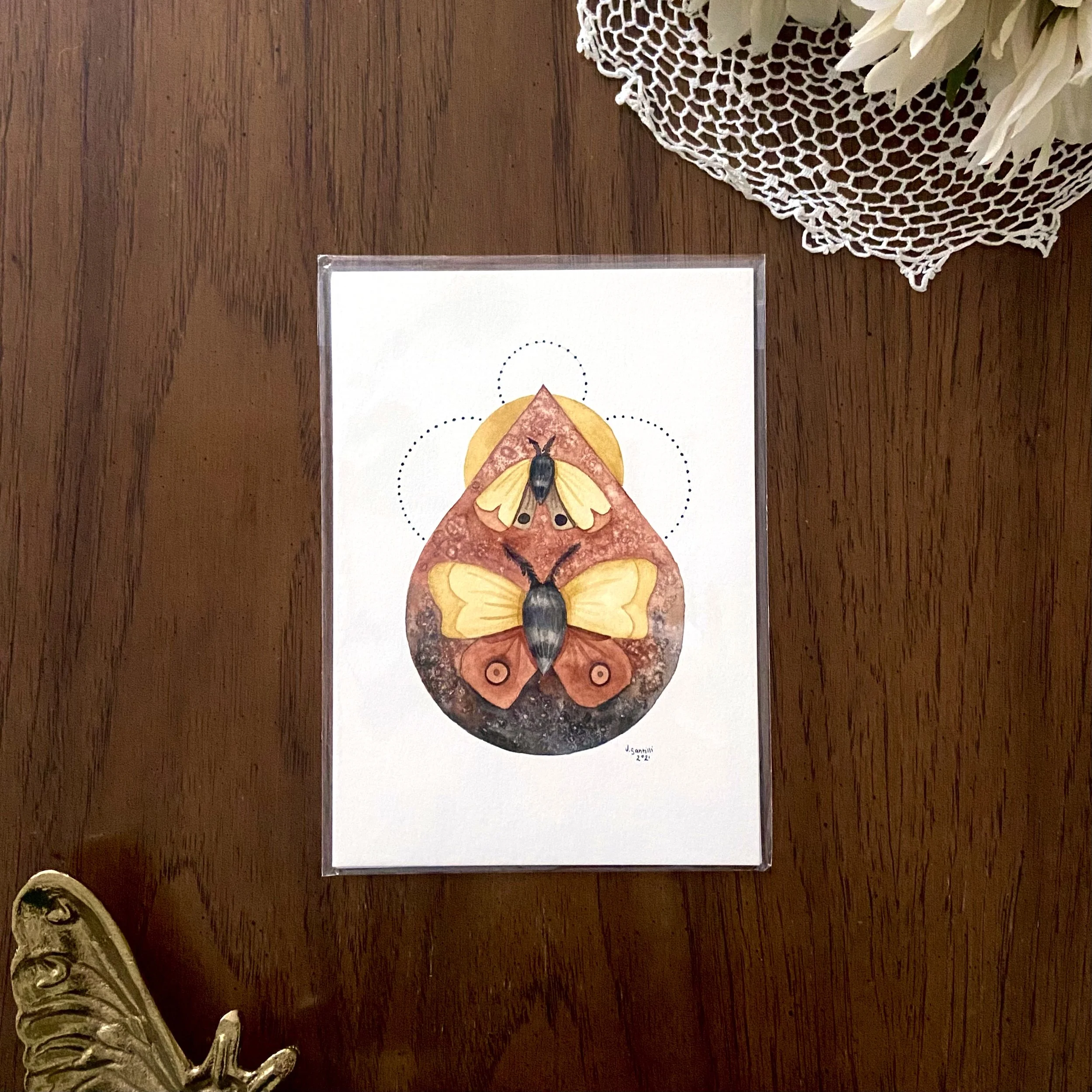Original Watercolor - Teardrop Moths