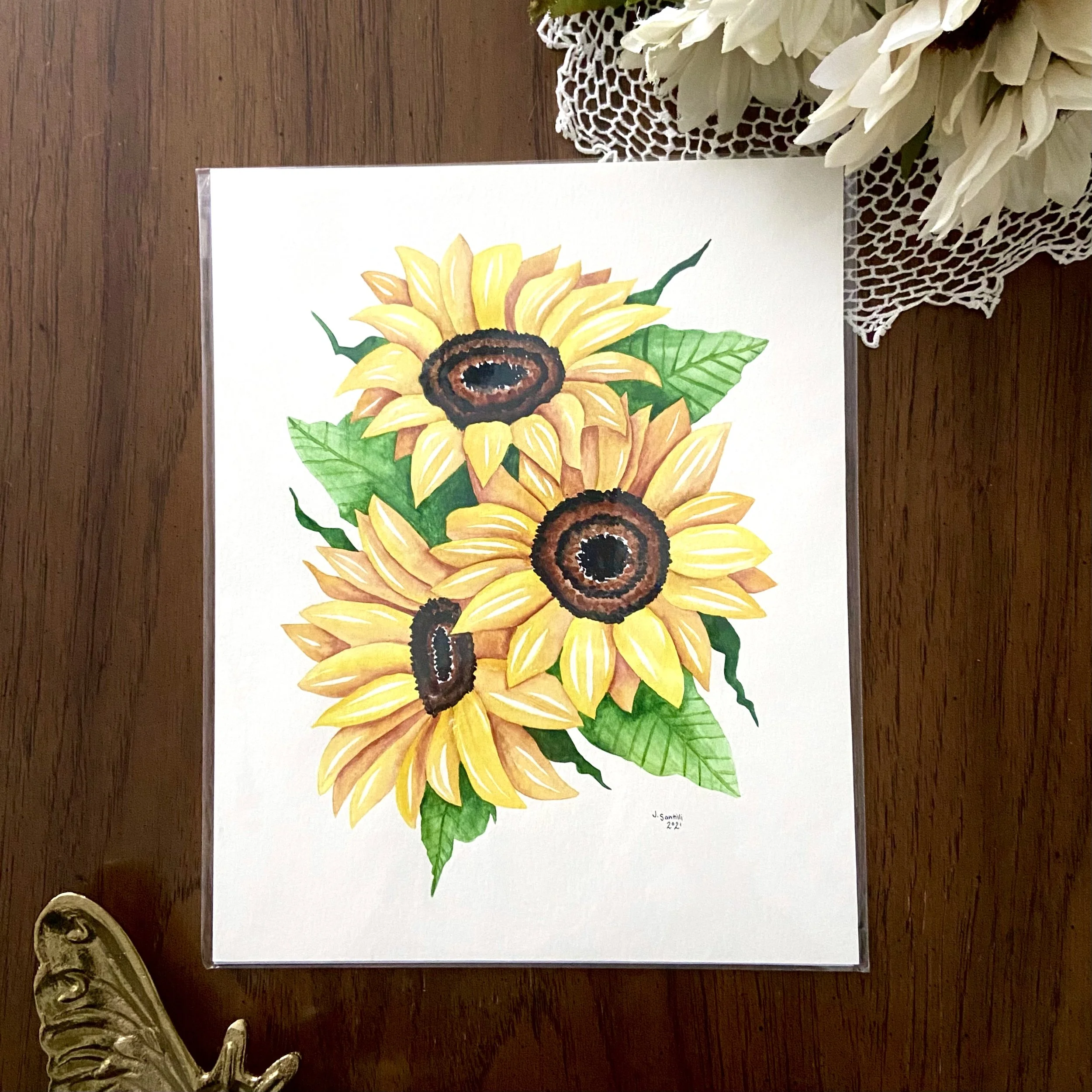 Original Watercolor - Sunflowers Two