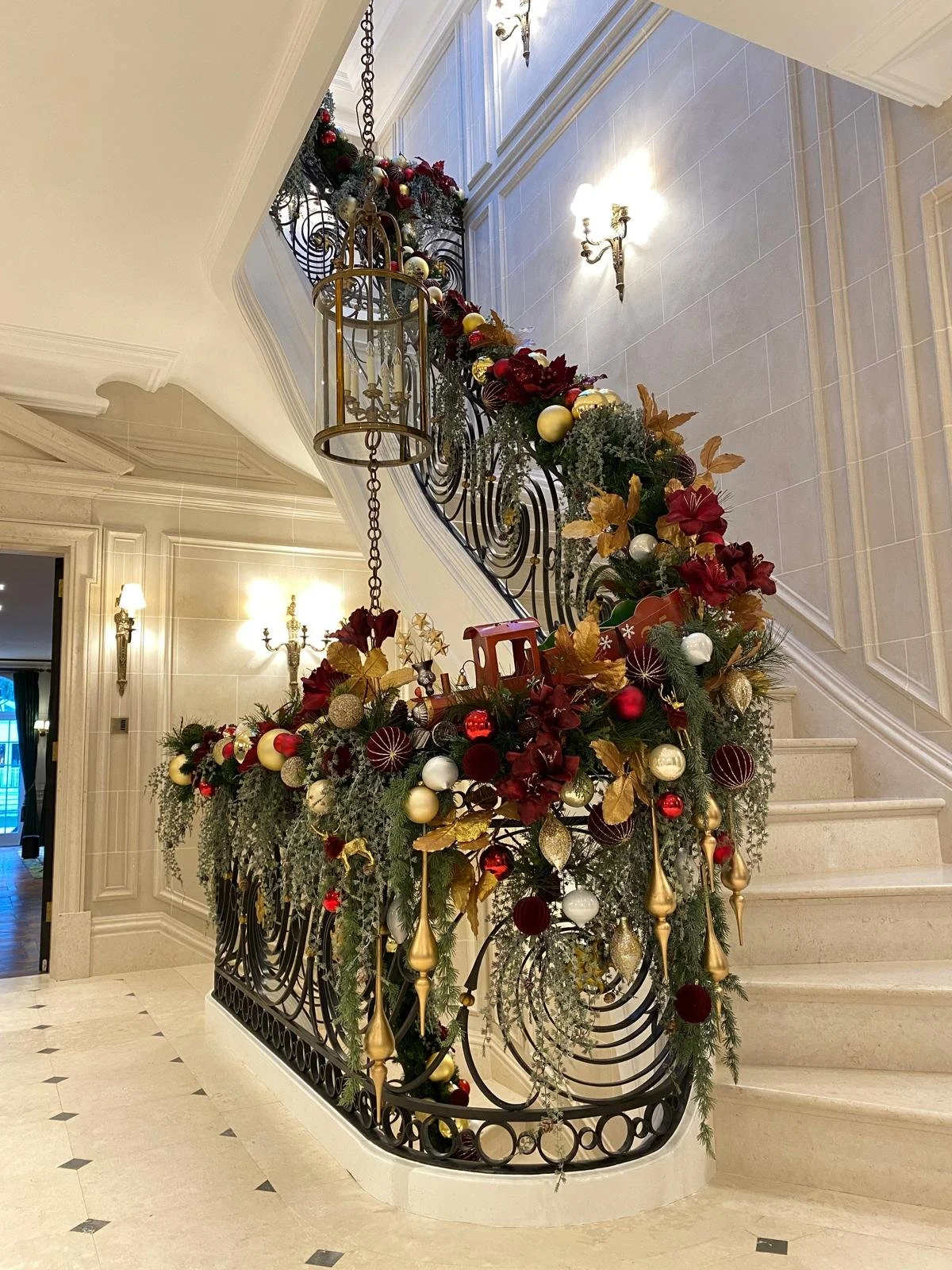 Christmas Decorated Stairs