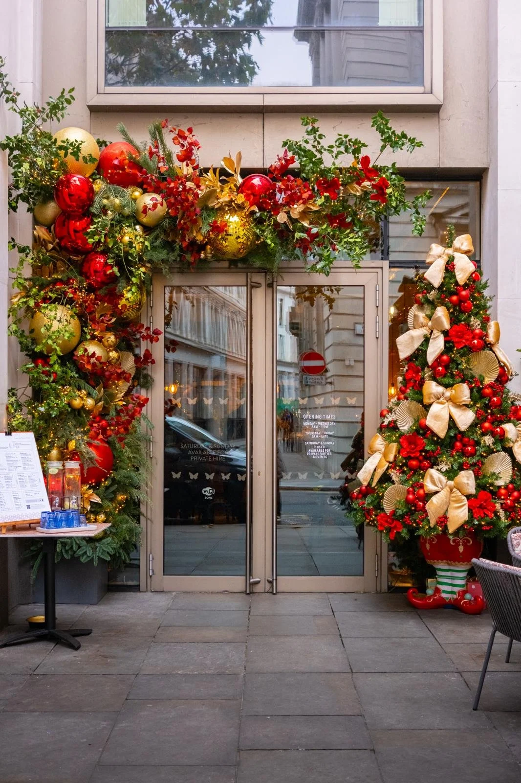 Christmas Decorations on Door