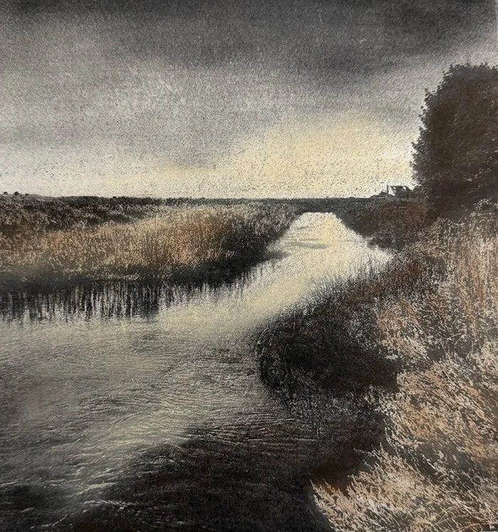 Quietude - Paper Lithograph and Mixed Media - 8.5" x 8.5”