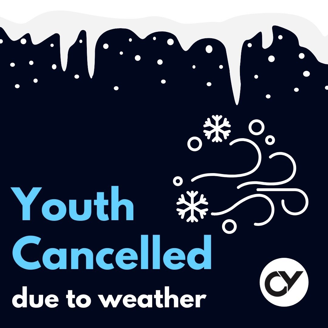 YOUTH CANCELLED TONIGHT DUE TO WEATHER!

The church will not be open for youth tonight. Make sure to stay warm and safe. We'll miss you all, but we'll see you next Thursday!