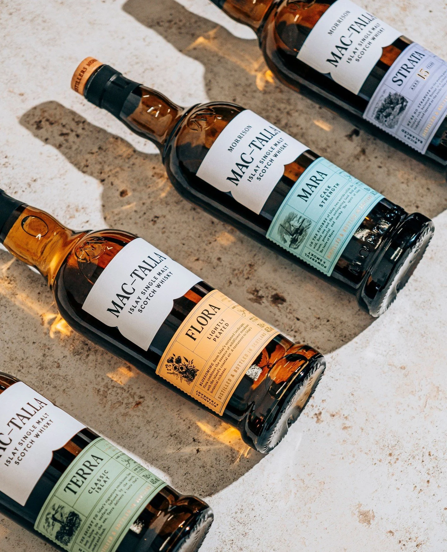 Mac-Talla core range🥃⁠
⁠
Fresh, floral, powerful or smooth?⁠
⁠
Which one is calling your name?✨️⁠
-⁠
-⁠
-⁠
-⁠
-⁠
#islay #mactalla #scotch #whisky #whiskey #maritime #terra #mara #strata #flora #islaywhisky #islaypeat #mactallawhisky #journeyoftaste 